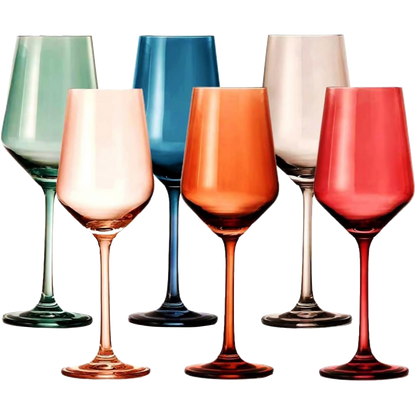 Pastel Crystal White Wine Glasses