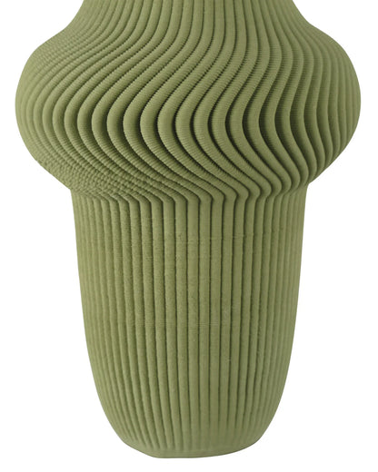 Green Plisse Large Vase