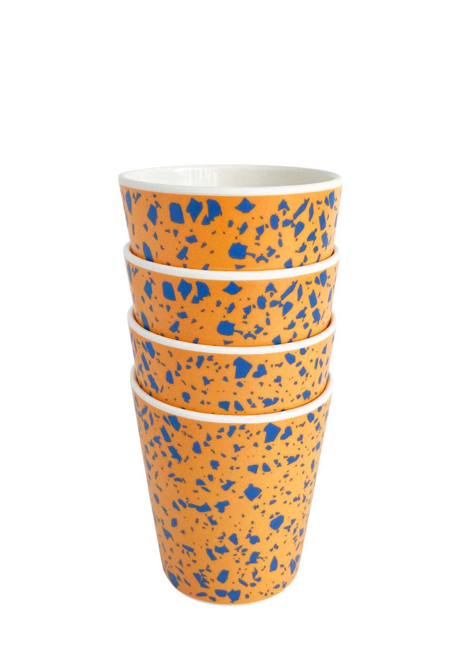 Terrazzo Cup Orange, Set of 4