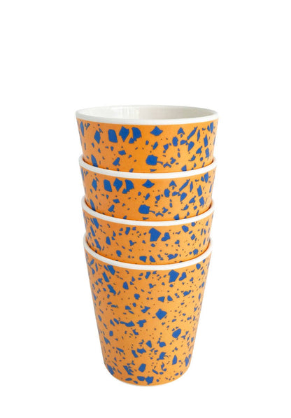 Terrazzo Cup Orange, Set of 4