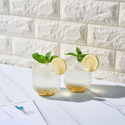 Gatsby Lowball Drinking Glasses, Set of 2