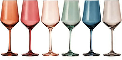 Pastel Crystal White Wine Glasses