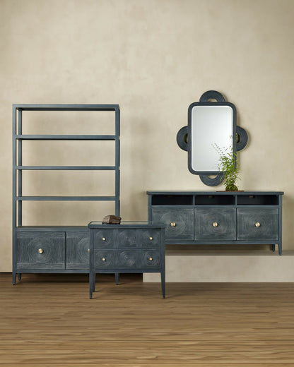 Santos Vintage Navy Storage Shelving Unit