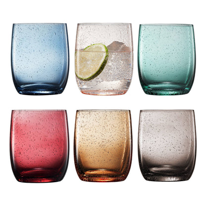Muted Bubble Recycled Mexican Drinking Glasses | Set of 6
