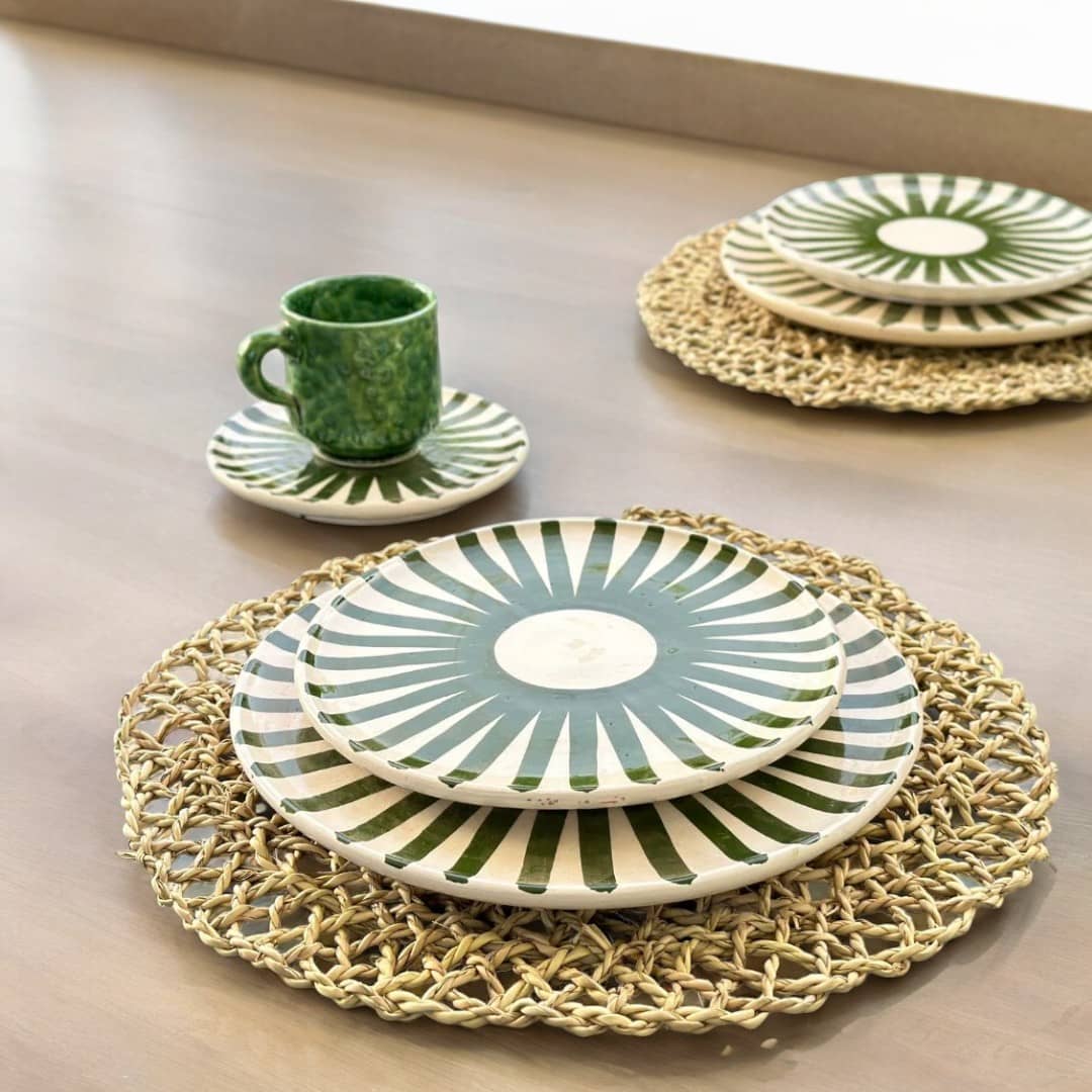 Green Sun Plate Set