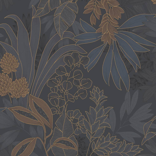 Coniferous Floral Twilight Non-Pasted Wallpaper, 56 sq. ft.