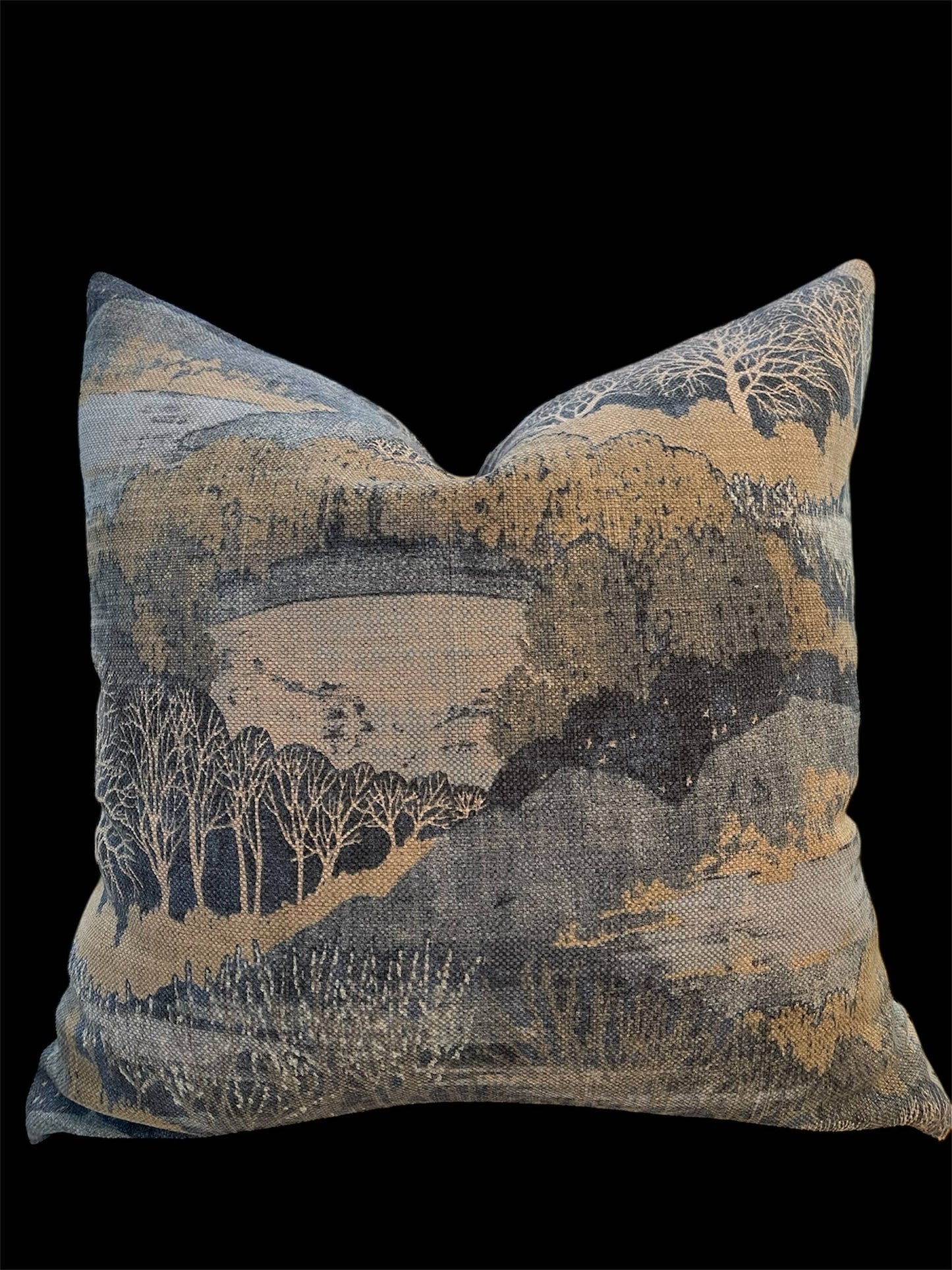 Claudine Landscape Throw Pillow with Feather Insert        