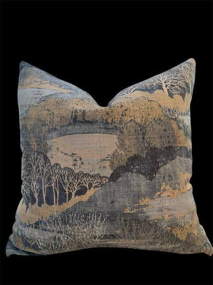 Claudine Landscape Throw Pillow with Feather Insert        