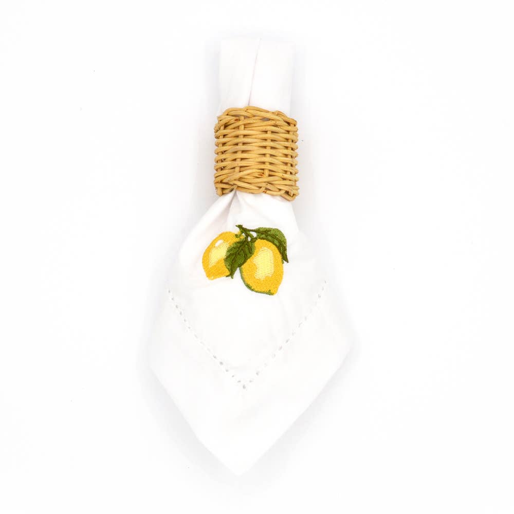 Lemon Embroidered Dinner Napkin