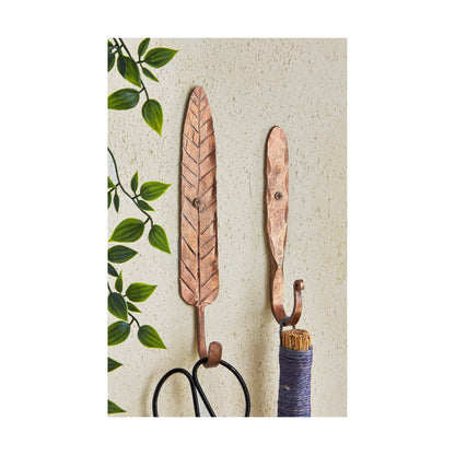 Copper Forged Leaf Wall Hook