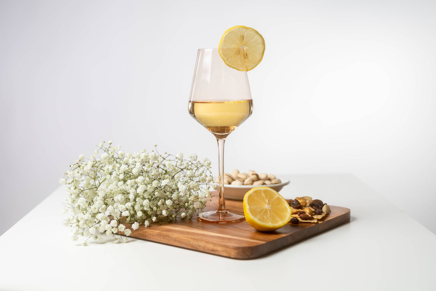 Light Peach Color Wine Glasses