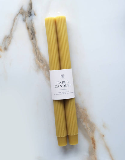 Taper Candle Pair, Martini Olive