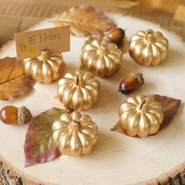 Harvest Gold Pumpkin Place Card Holder