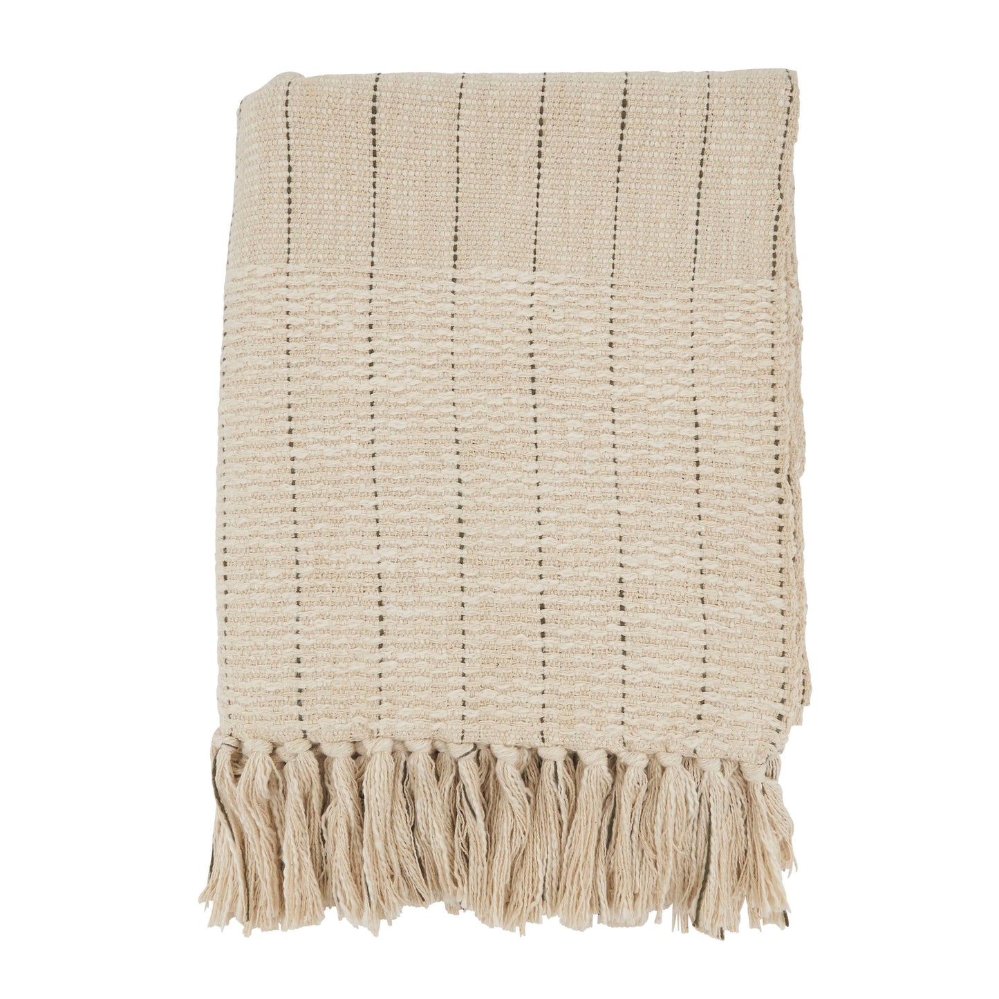 Rustic Stripe Throw Blanket with Fringe
