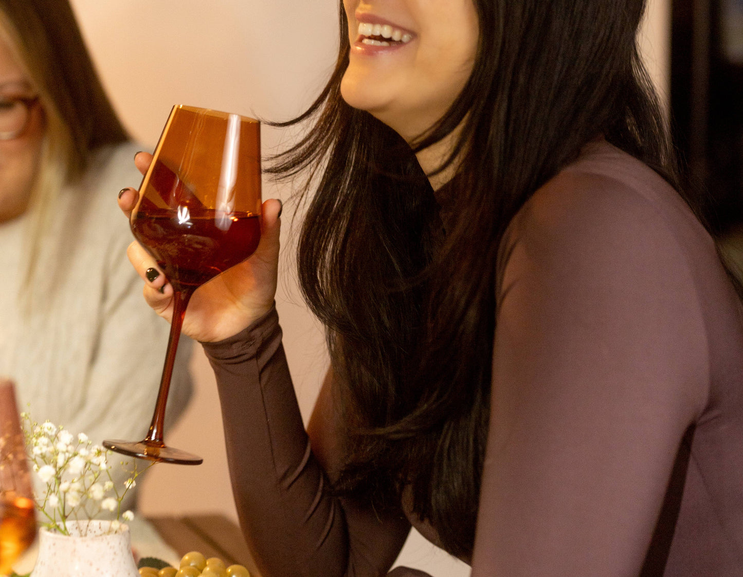 Dark Orange Wine Glasses