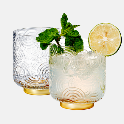 Gatsby Lowball Drinking Glasses, Set of 2