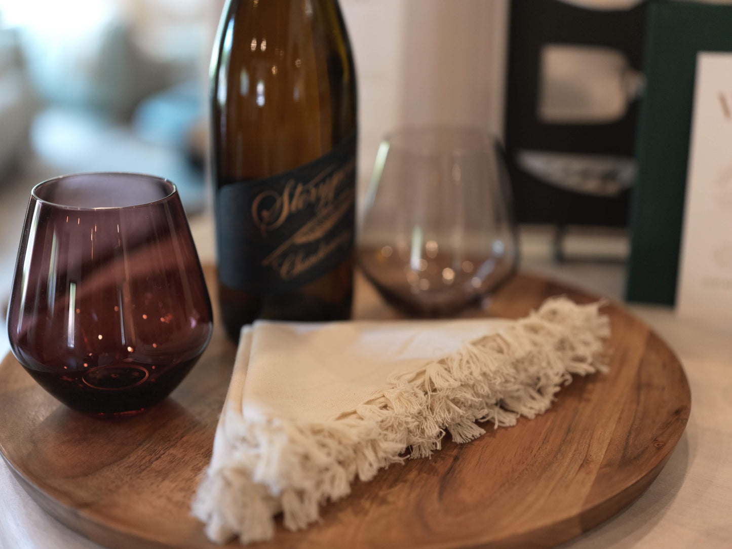 Fringed Design Napkin - Off White