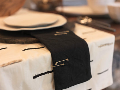 Fringe Line Napkin - Black
