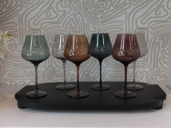 Pastel Large Crystal Red Wine Glasses