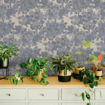 Canopy Toile Faux Grasscloth Peel and Stick Wallpaper