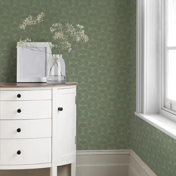 Gilded Scallop Unpasted Wallpaper