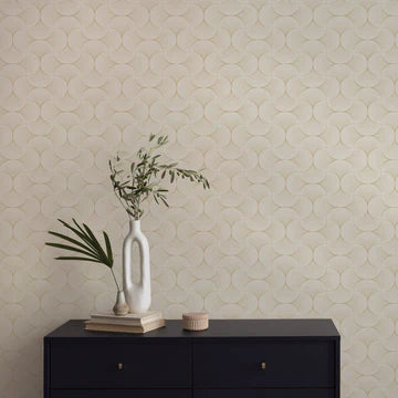 Gilded Scallop Unpasted Wallpaper