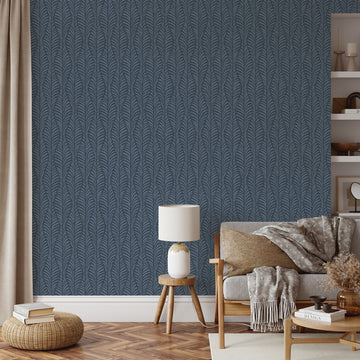 Block Print Leaves Peel and Stick Wallpaper