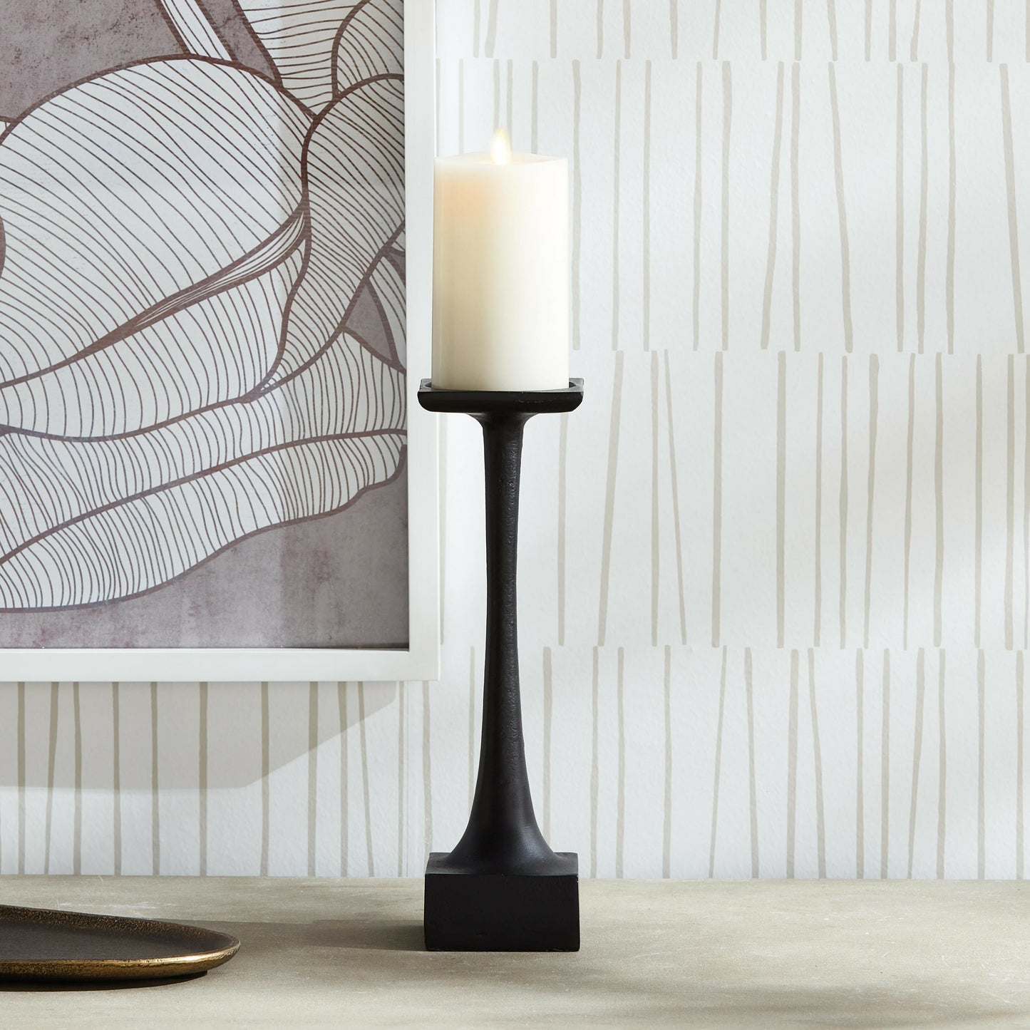 Moving Flame Indoor Pillar, 3.5" x 7"