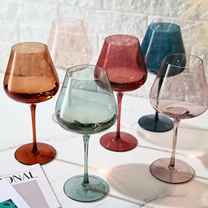 Pastel Large Crystal Red Wine Glasses