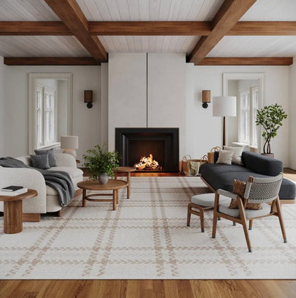 Rhona Plaid Woven Wool Custom Rug
