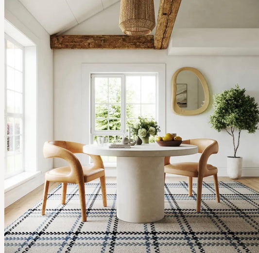 Rhona Plaid Woven Wool Custom Rug