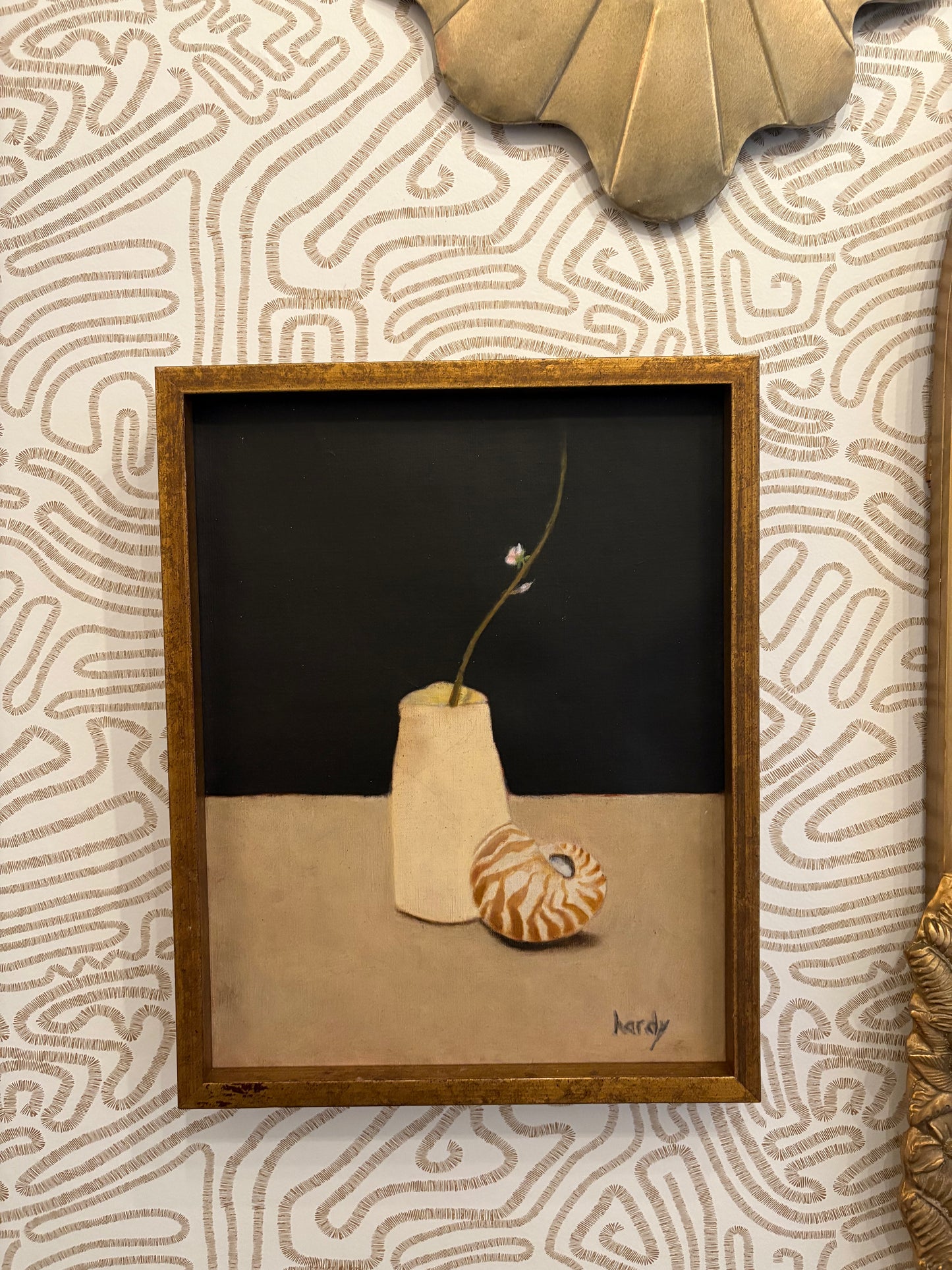 Flowering Branch and Shell by Sharon Hardy