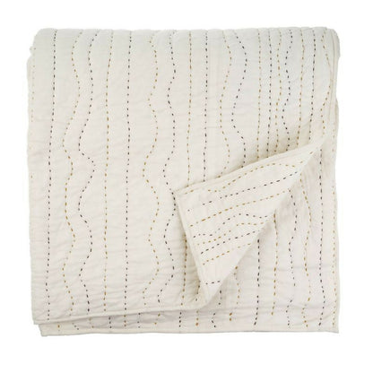 Cloud Kantha Bed Quilt - Earth