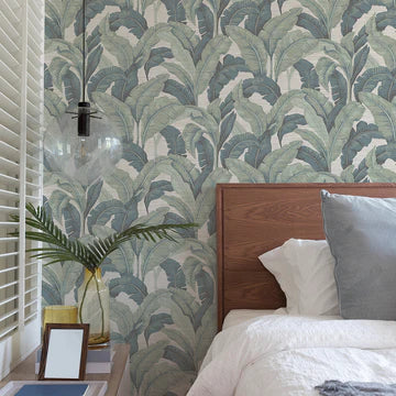 Layered Palm Faux Grasscloth Peel and Stick Wallpaper