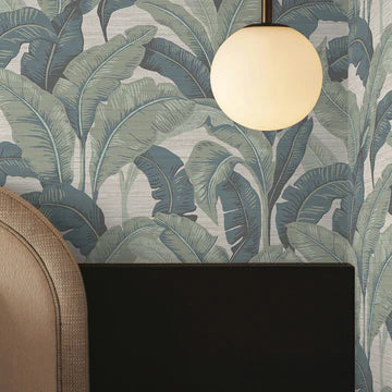 Layered Palm Faux Grasscloth Peel and Stick Wallpaper