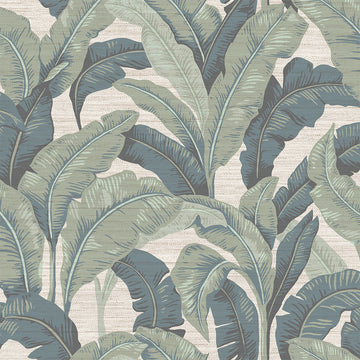 Layered Palm Faux Grasscloth Peel and Stick Wallpaper
