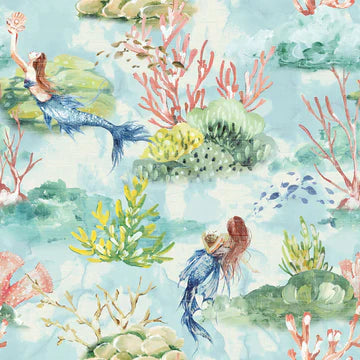 Mermaid Toile Peel and Stick Wallpaper