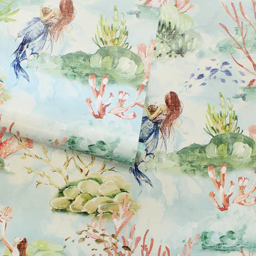 Mermaid Toile Peel and Stick Wallpaper