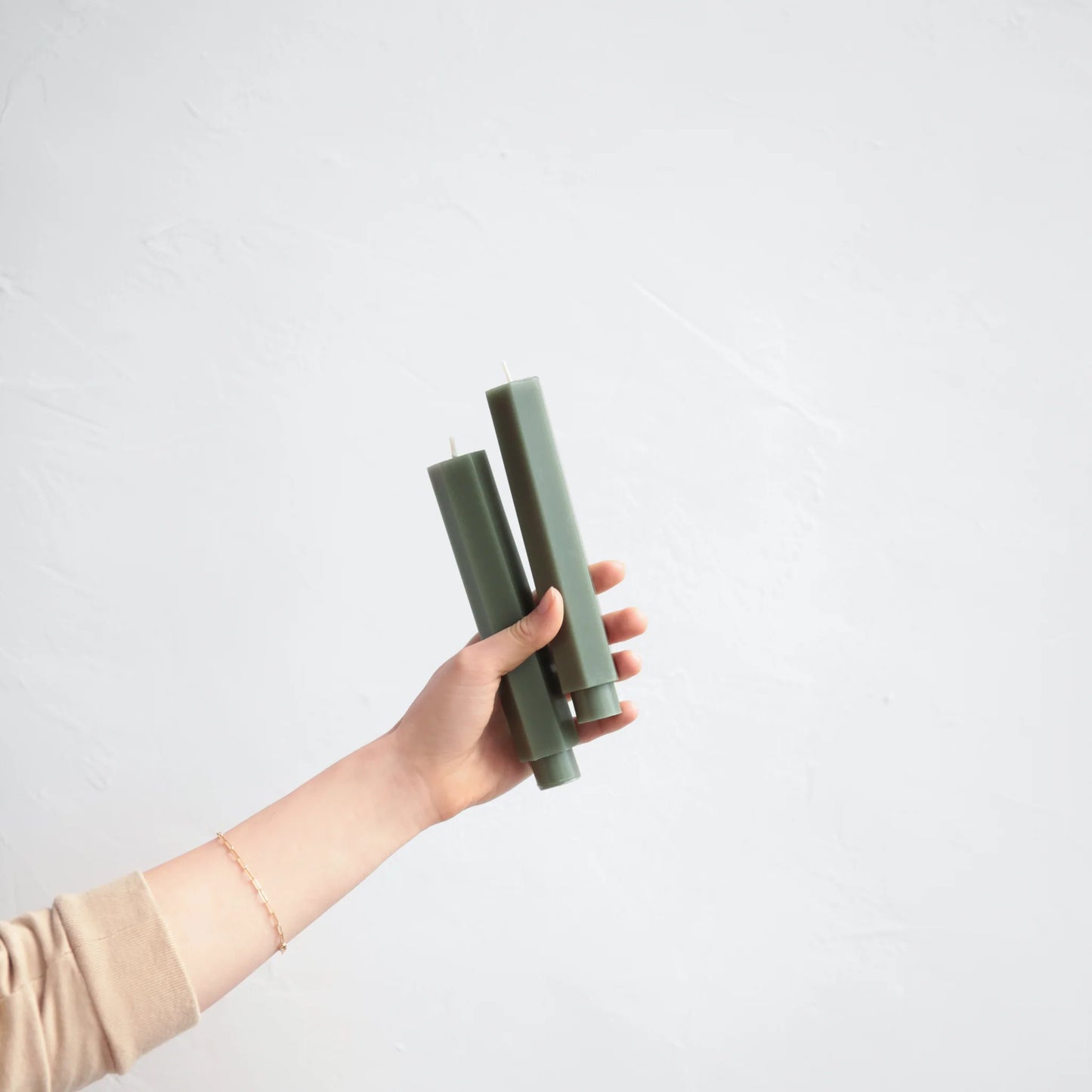 Moss Taper Candles