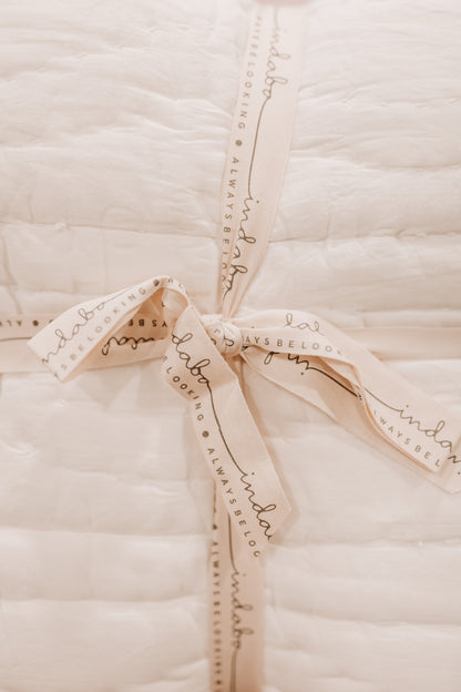 Cloud Kantha Bed Quilt - White