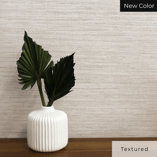 Faux Horizontal Grasscloth Peel and Stick Wallpaper