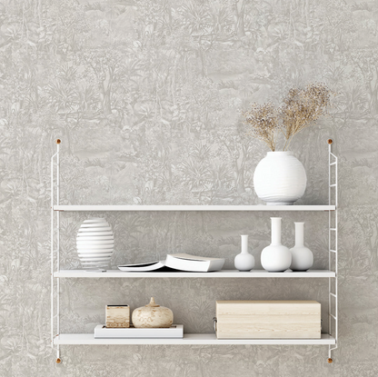 Jungle Toile Countryside Grey Wallpaper
