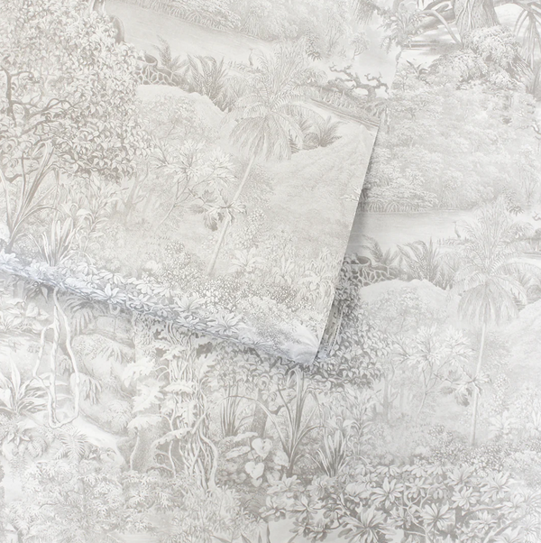 Jungle Toile Countryside Grey Wallpaper