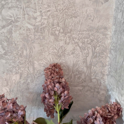 Jungle Toile Countryside Grey Wallpaper