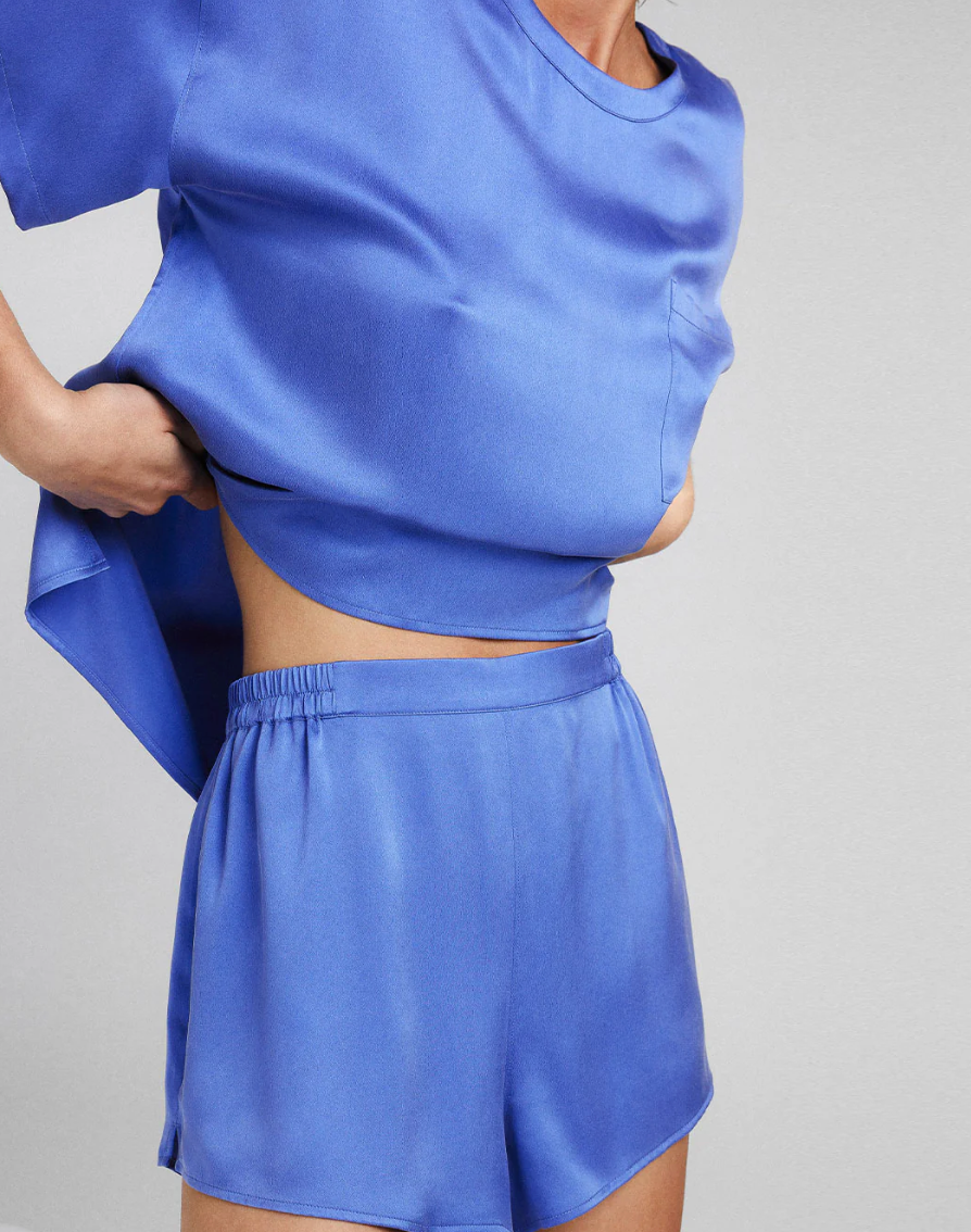 Washable Silk Tee Short Set