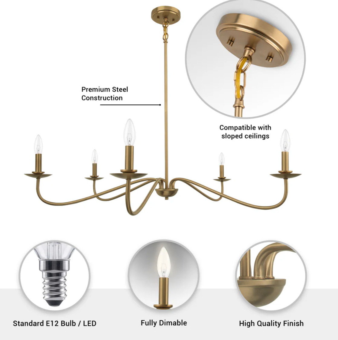 Ellie Gold 5-Light Chandelier
