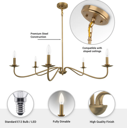 Ellie Gold 5-Light Chandelier