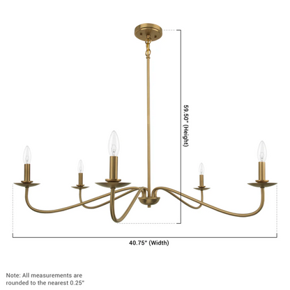 Ellie Gold 5-Light Chandelier