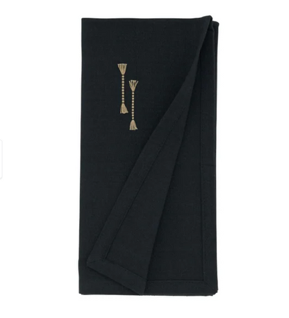 Fringe Line Napkin - Black