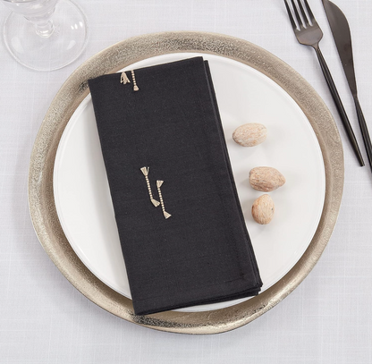 Fringe Line Napkin - Black